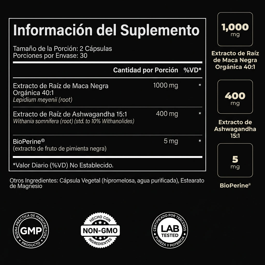 Maca Negra Orgánica + Ashwagandha